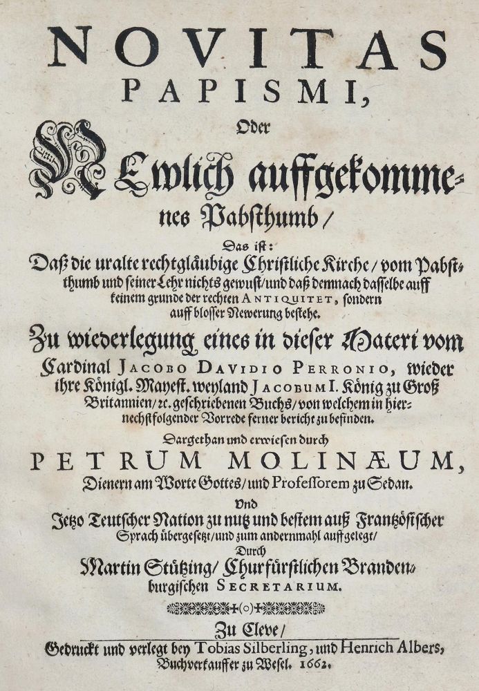 Große Abbildung Nr.1: 140-174 Du Moulin,P.: (Alte Drucke, Handschriften und Theologie)