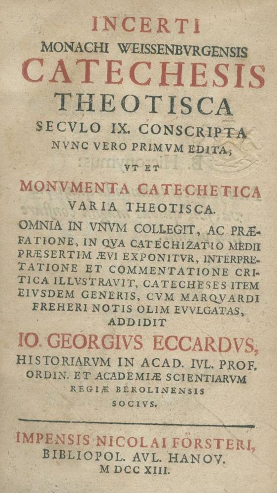 Große Abbildung Nr.1: 140-175 Eccard,J.G.: (Alte Drucke, Handschriften und Theologie)