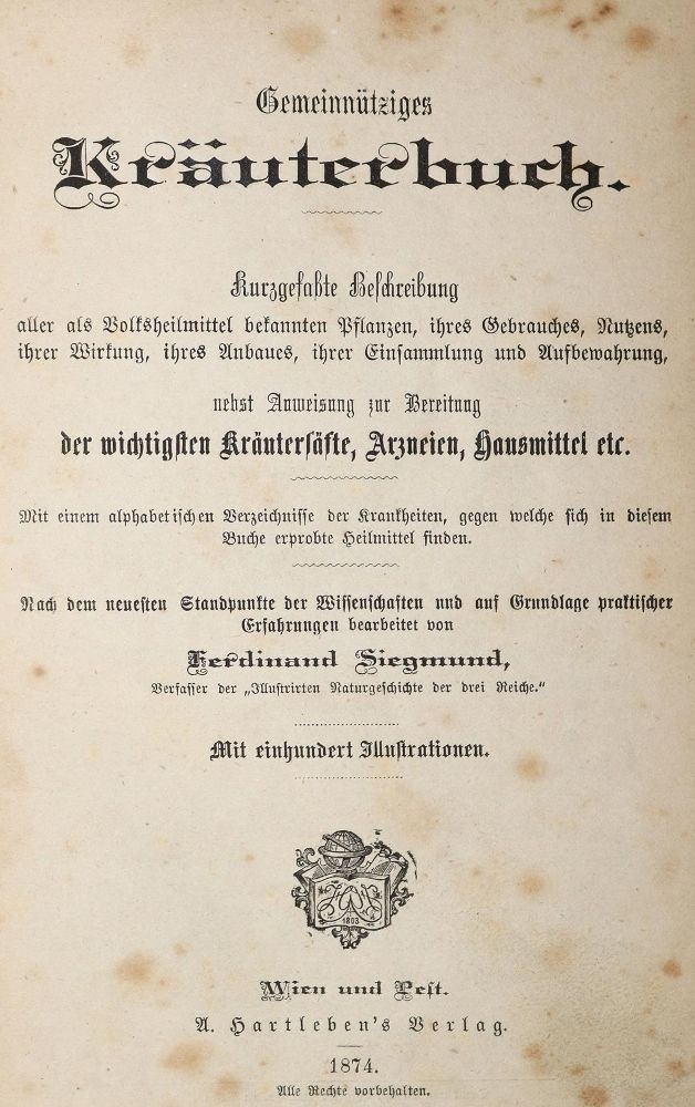Große Abbildung Nr.3: 140-1755 Siegmund,F.: (Botanik, Kräuterbücher)