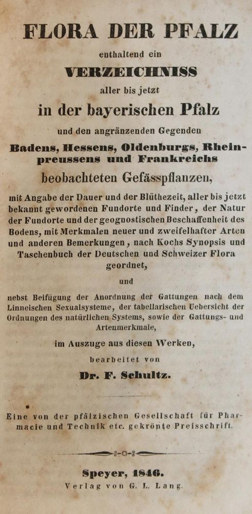 Große Abbildung Nr.1: 140-1765 Schultz,F.: (Botanik, Pfalz)