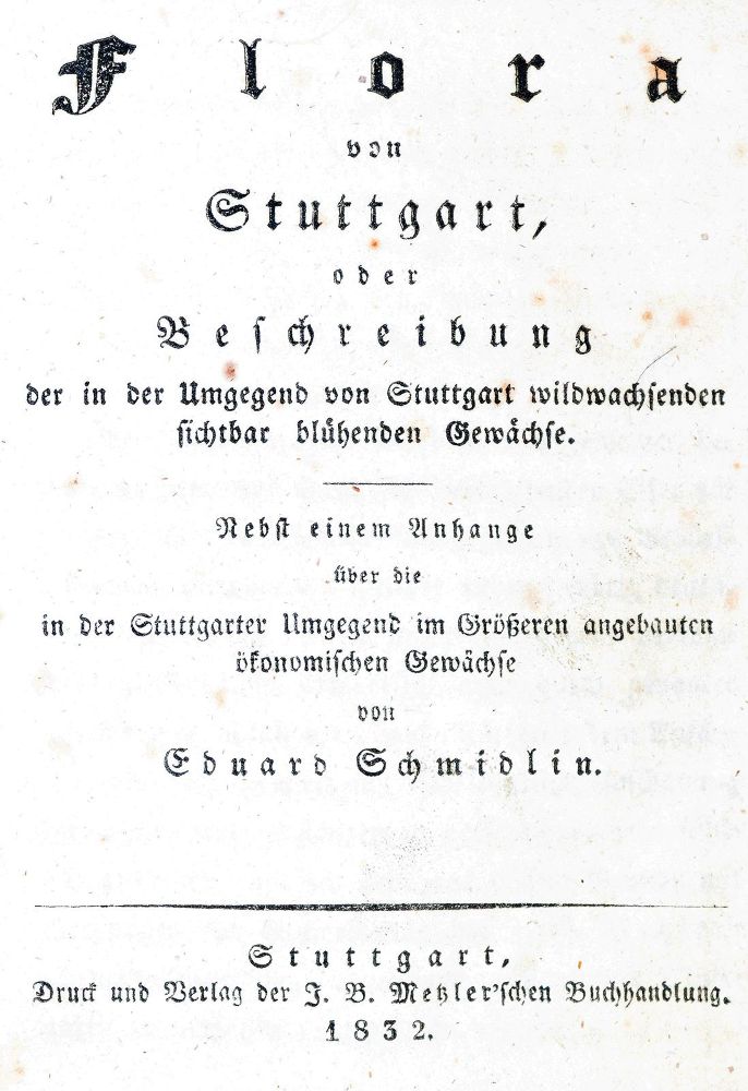 Große Abbildung Nr.1: 140-1772 Schmidlin,E.: (Botanik, Stuttgart)