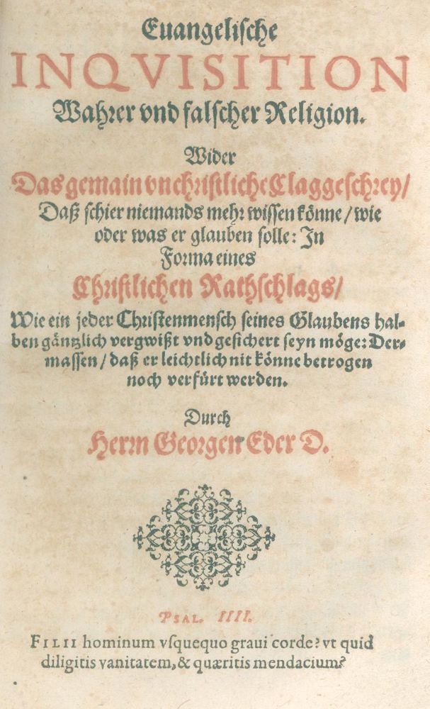 Große Abbildung Nr.1: 140-178 Eder,G.: (Alte Drucke, Handschriften und Theologie)