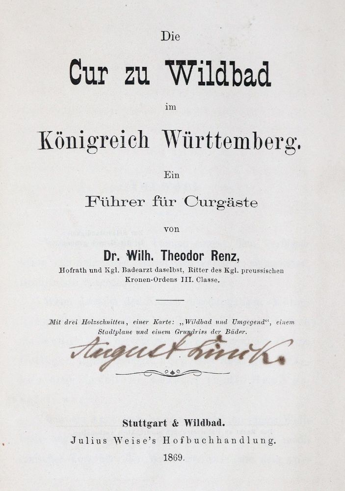 Große Abbildung Nr.2: 140-1783 Renz,W.T.: (Medizin, Balneologie, Bad Wildbad)