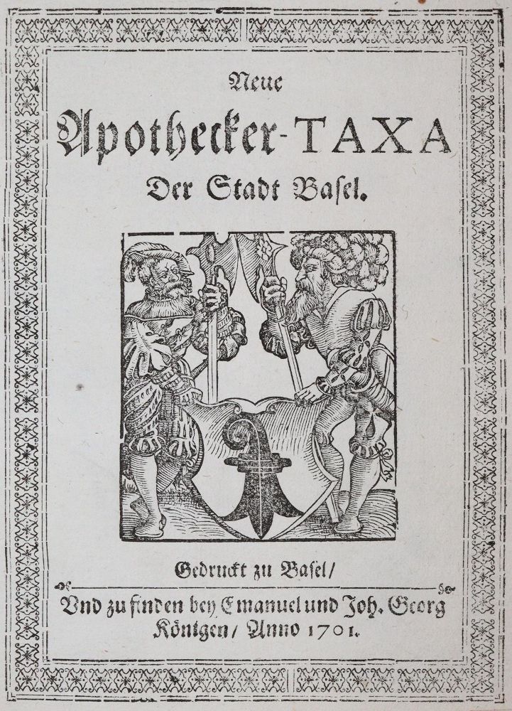 Große Abbildung Nr.1: 140-1786 Apotheker-Taxa (Neue),: (Medizin, Basel)