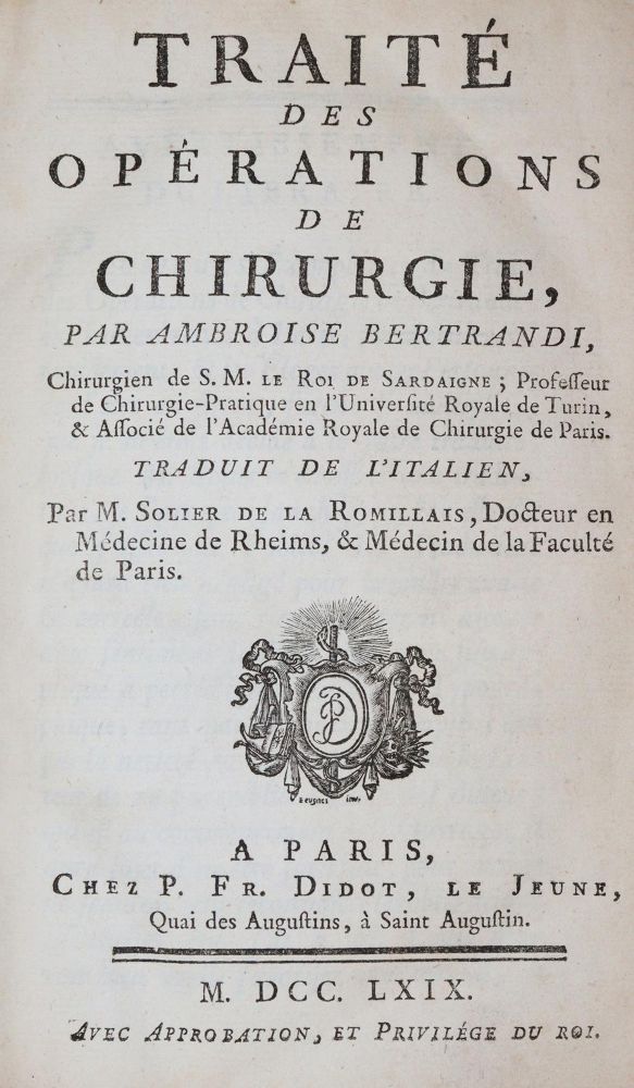 Große Abbildung Nr.1: 140-1788 Bertrandi,(G.A.).: (Medizin)
