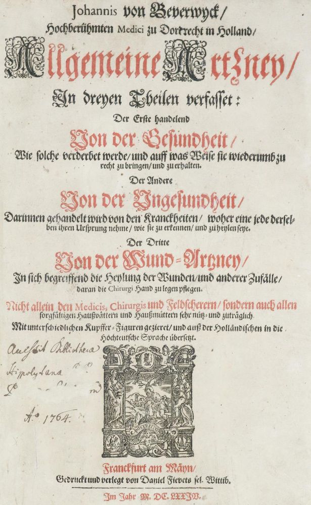 Große Abbildung Nr.1: 140-1789 Beverwyck,J.v.: (Medizin)