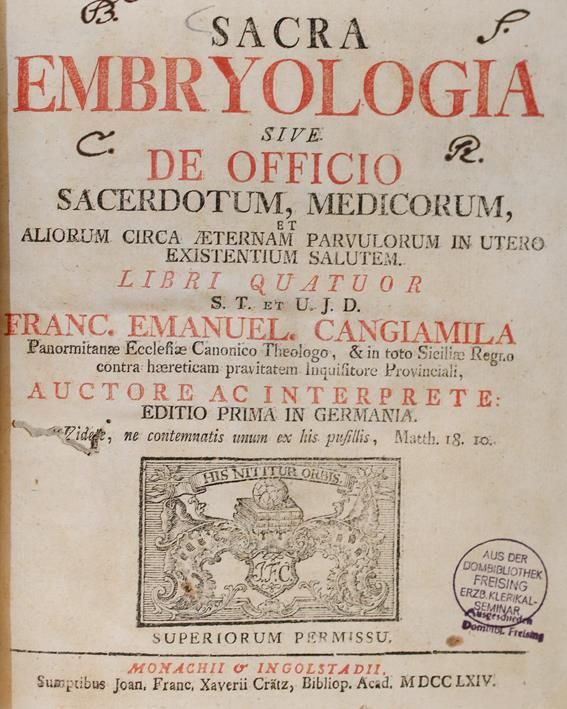 Große Abbildung Nr.1: 140-1791 Cangiamila,F.E.: (Medizin)