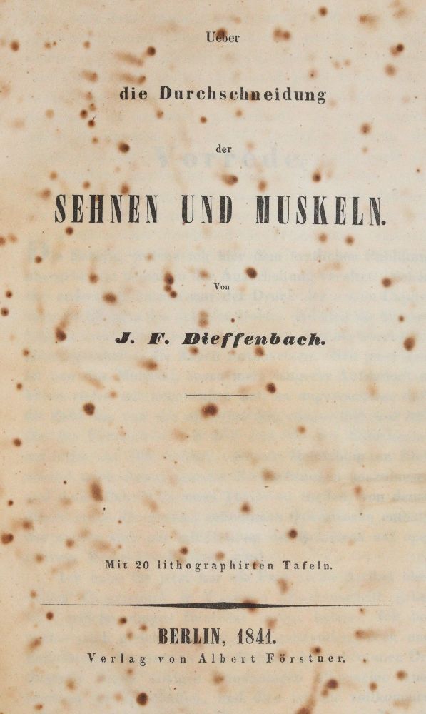 Große Abbildung Nr.1: 140-1796 Dieffenbach,J.F.: (Medizin)