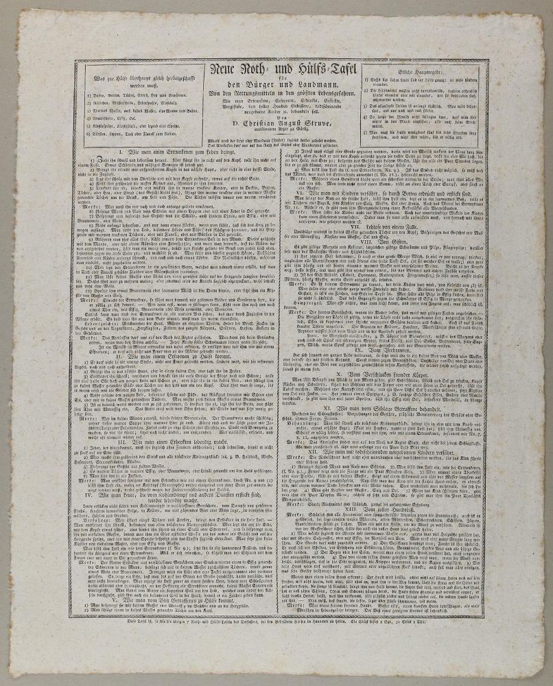 Große Abbildung Nr.1: 140-1798 Struve,C.A.: (Medizin, Einblattdrucke)