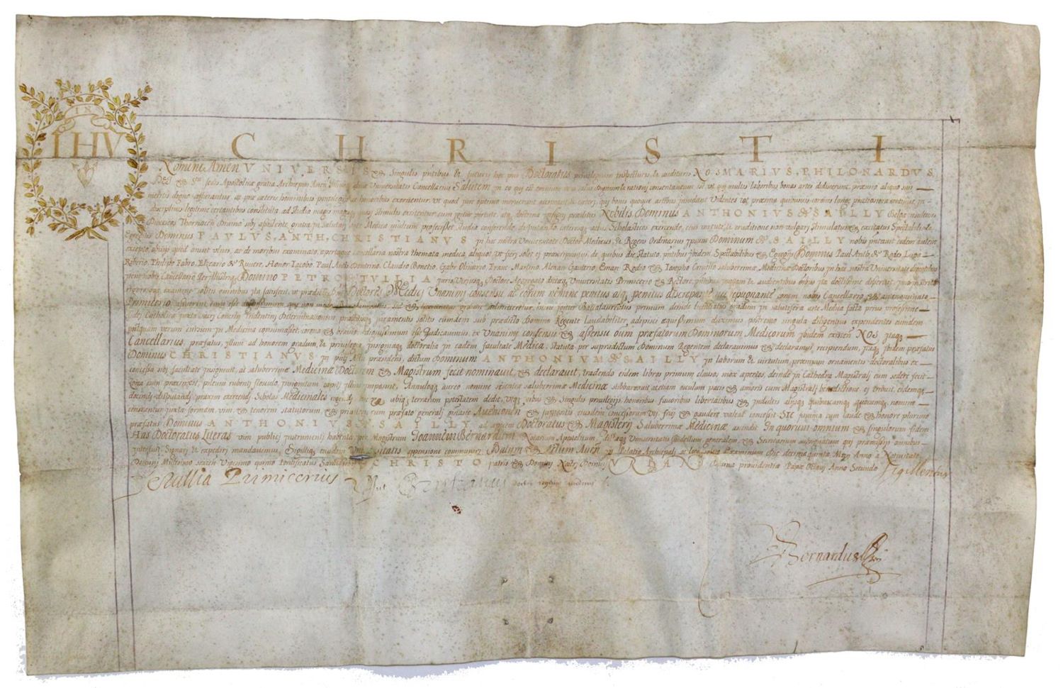 Große Abbildung Nr.1: 140-1799 Ernennungsurkunde: (Medizin)