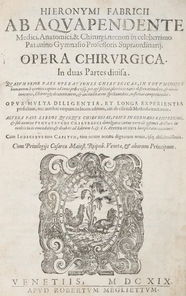 Große Abbildung Nr.1: 140-1800 Fabricus ab Aquapendente Hieronymus.: (Medizin)