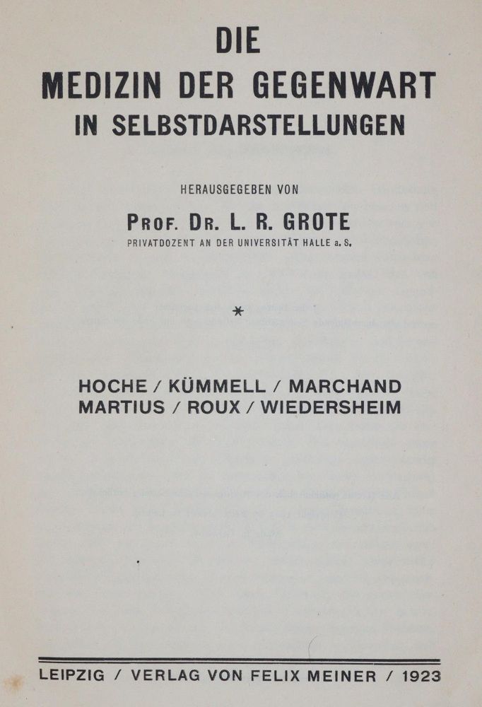 Große Abbildung Nr.1: 140-1808 Grote,L.R. (Hrsg.).: (Medizin)