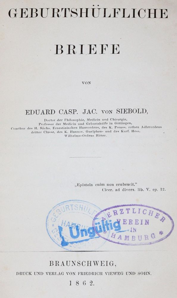 Große Abbildung Nr.2: 140-1809 Siebold,E.C.J.v.: (Medizin, Gynäkologie)