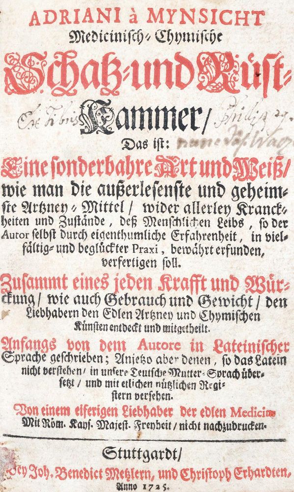 Große Abbildung Nr.1: 140-1834 Mynsicht,A.v.: (Medizin)