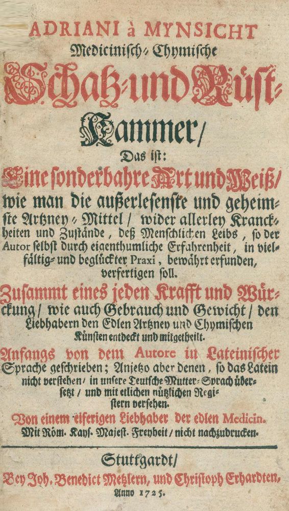 Große Abbildung Nr.1: 140-1835 Mynsicht,A.v. (d.i. A.Seumenicht).: (Medizin)