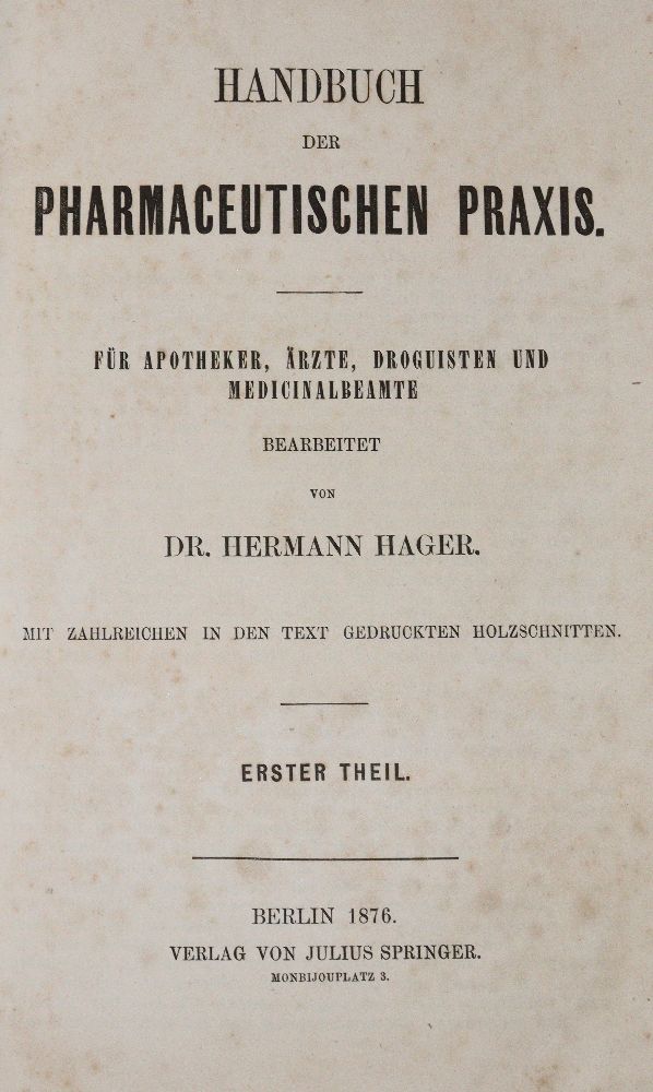 Große Abbildung Nr.1: 140-1838 Hager,H.: (Medizin, Pharmazie)
