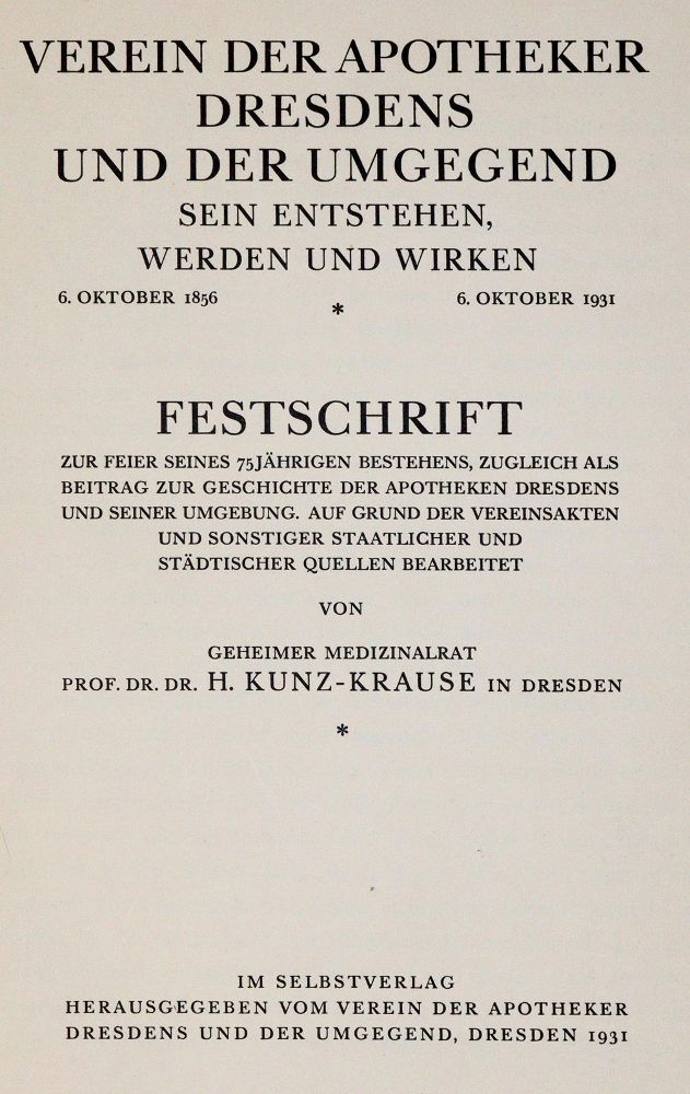 Große Abbildung Nr.1: 140-1841 Kunz-Krause,H.: (Medizin, Pharmazie)