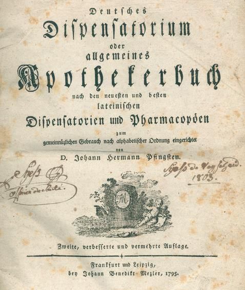 Große Abbildung Nr.1: 140-1843 Pfingsten,J.H.: (Medizin, Pharmazie)