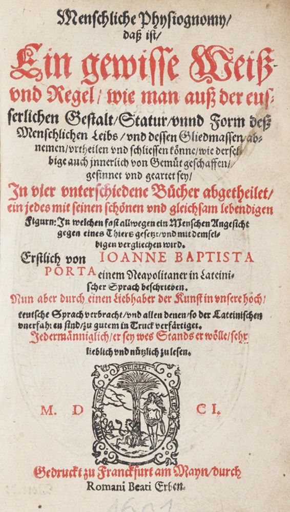 Große Abbildung Nr.1: 140-1848 Porta,G.B.della.: (Medizin)