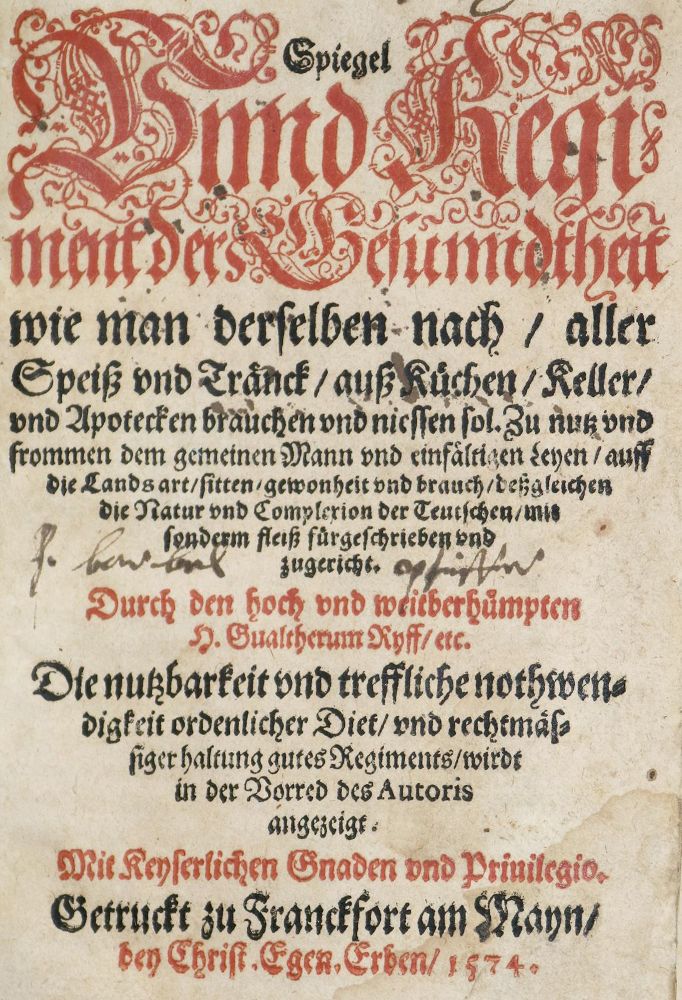 Große Abbildung Nr.1: 140-1858 Ryff,W.H.: (Medizin)