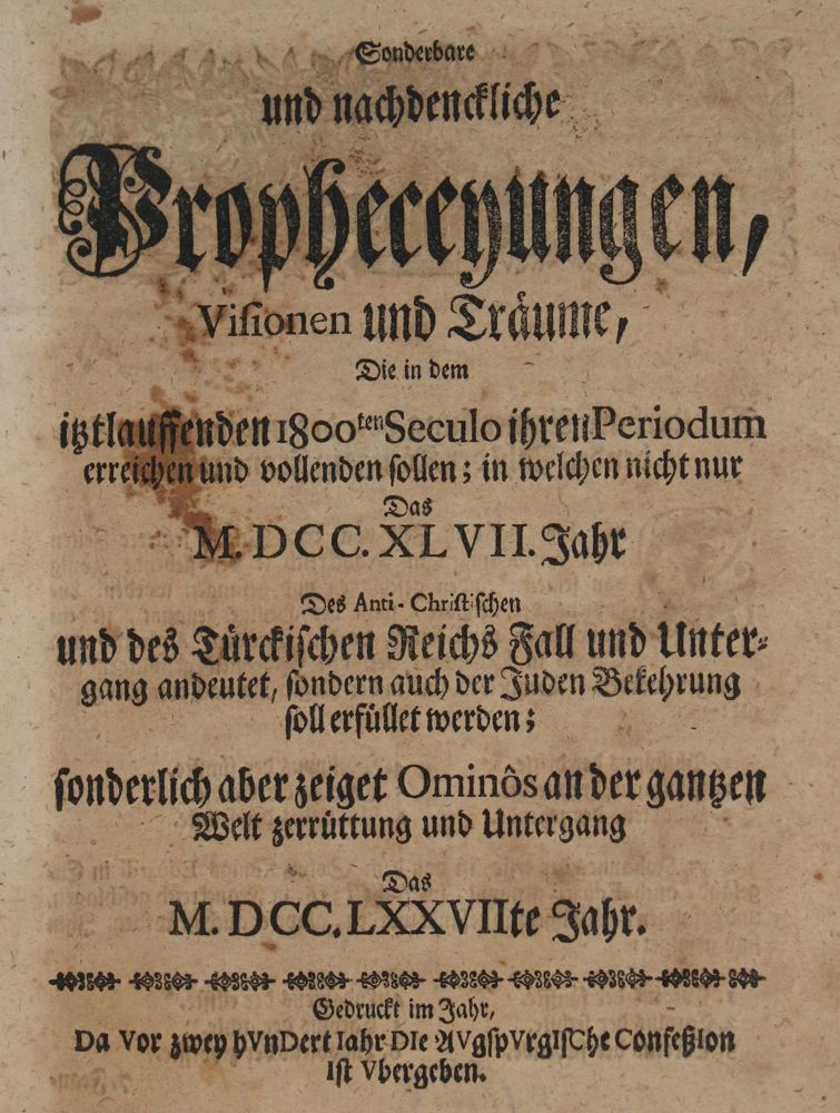 Große Abbildung Nr.1: 140-187 Sonderbare: (Einblattdrucke u. Flugschriften)