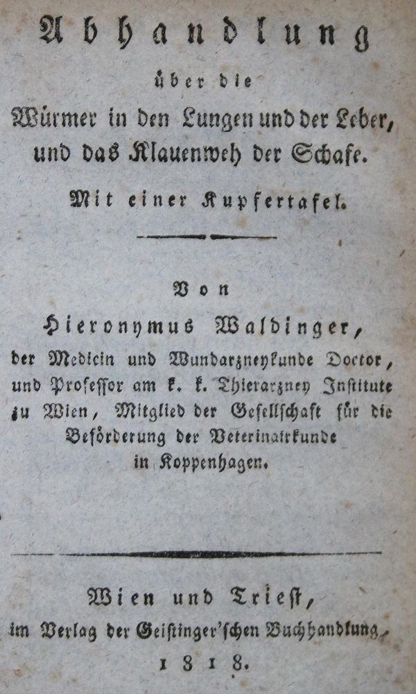 Große Abbildung Nr.2: 140-1874 Waldinger,H.: (Medizin, Veterinärmedizin, Hunde)