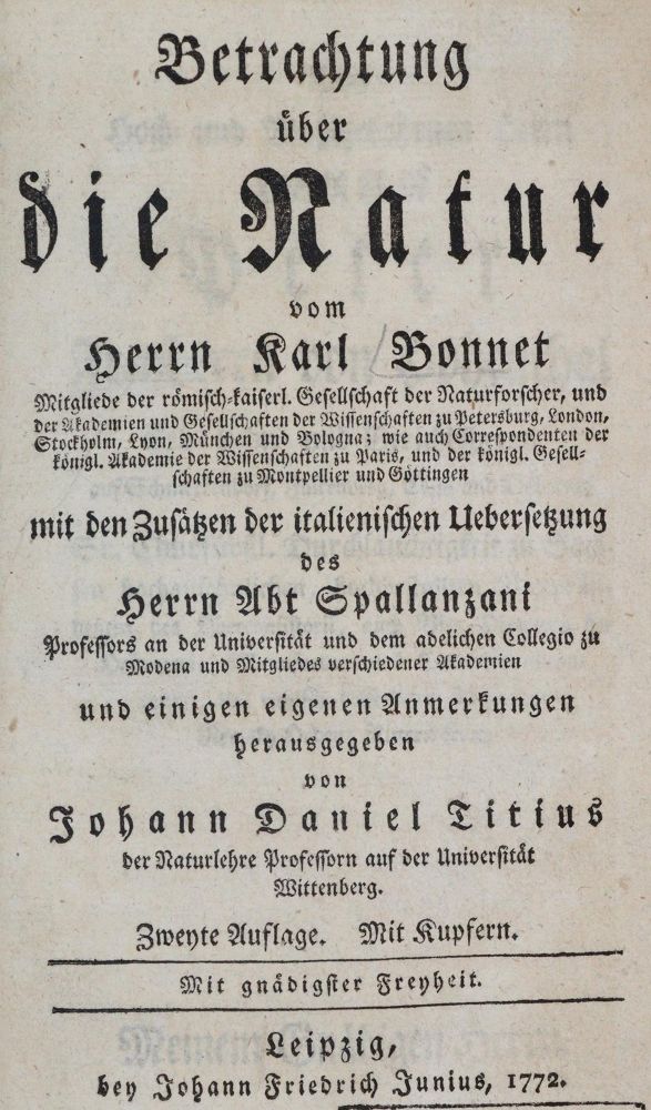Große Abbildung Nr.1: 140-1887 Bonnet,C.: (Zoologie)