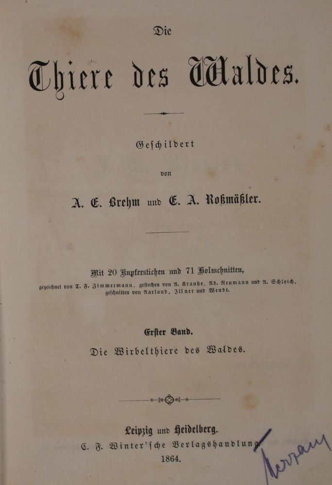 Große Abbildung Nr.1: 140-1889 Brehm,A.E. u. E.A.Roßmäßler.: (Zoologie)