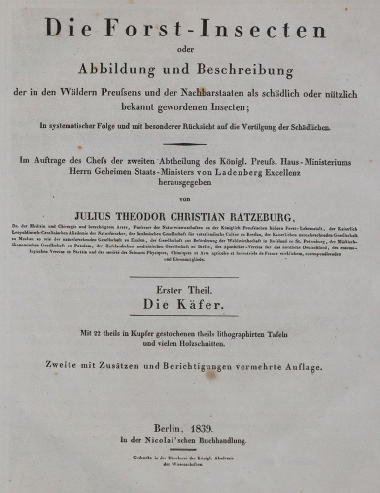 Große Abbildung Nr.5: 140-1903 Ratzeburg,J.T.C.: (Zoologie, Insekten)