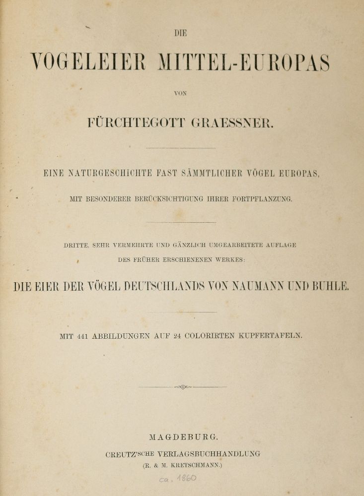 Große Abbildung Nr.1: 140-1932 Graessner,F.: (Zoologie, Vögel)