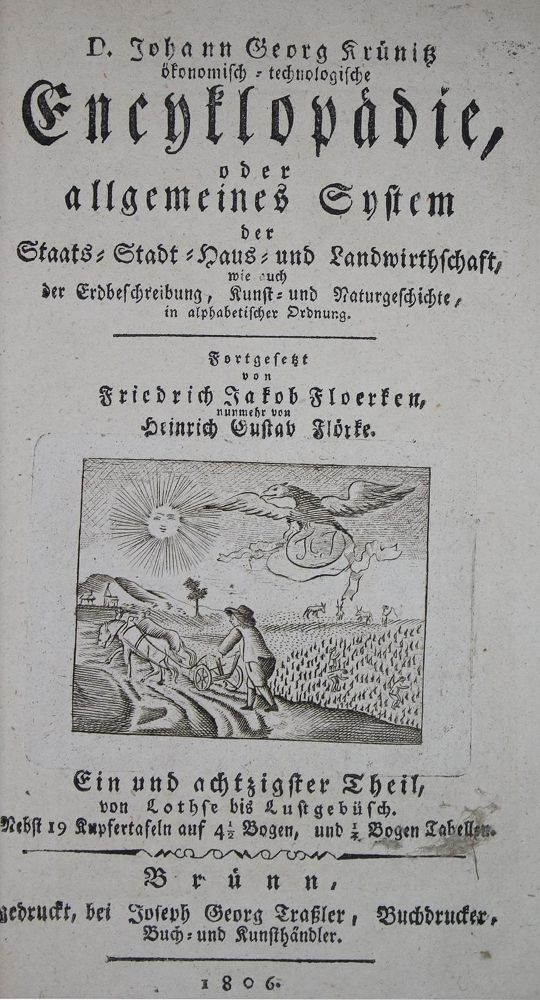 Große Abbildung Nr.1: 140-1946 Krünitz,J.G.: (Verschiedene Gebiete - Varia, Aeronautik, Ballonica)