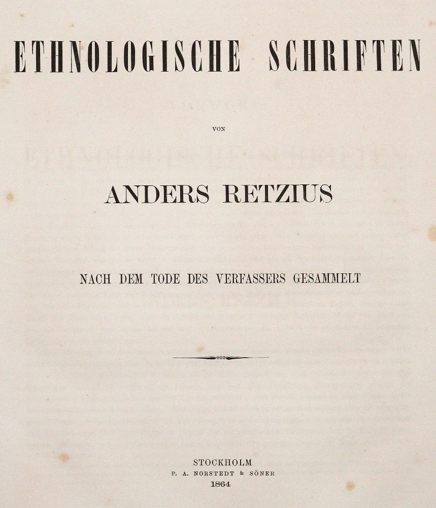 Große Abbildung Nr.1: 140-1953 Retzius,A.: (Verschiedene Gebiete - Varia, Anthropologie)