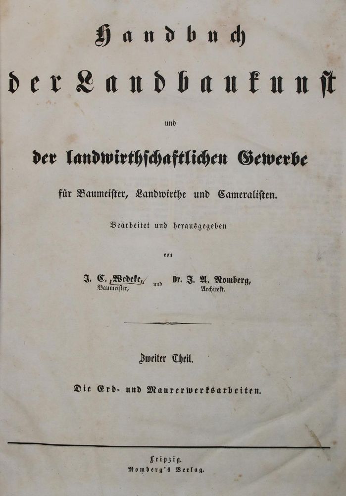 Große Abbildung Nr.1: 140-1964 Wedeke,J.C. u. J.A.Romberg.: (Verschiedene Gebiete - Varia, Bauwesen)