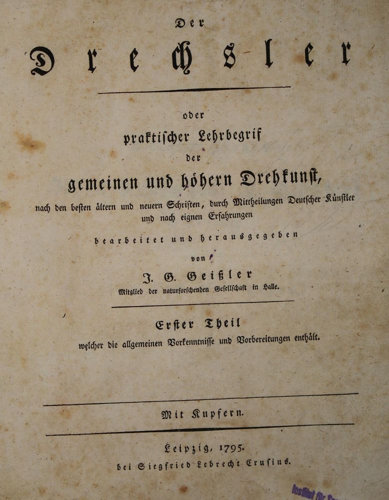 Große Abbildung Nr.1: 140-1979 Geissler,J.G.: (Verschiedene Gebiete - Varia, Drechsler)