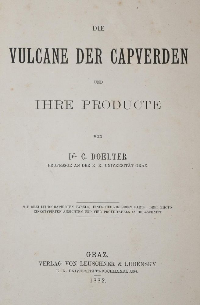 Große Abbildung Nr.2: 140-1999 Doelter,C.: (Verschiedene Gebiete - Varia, Geologie - Mineralogie u. Paläontologie, Vulkanismus)