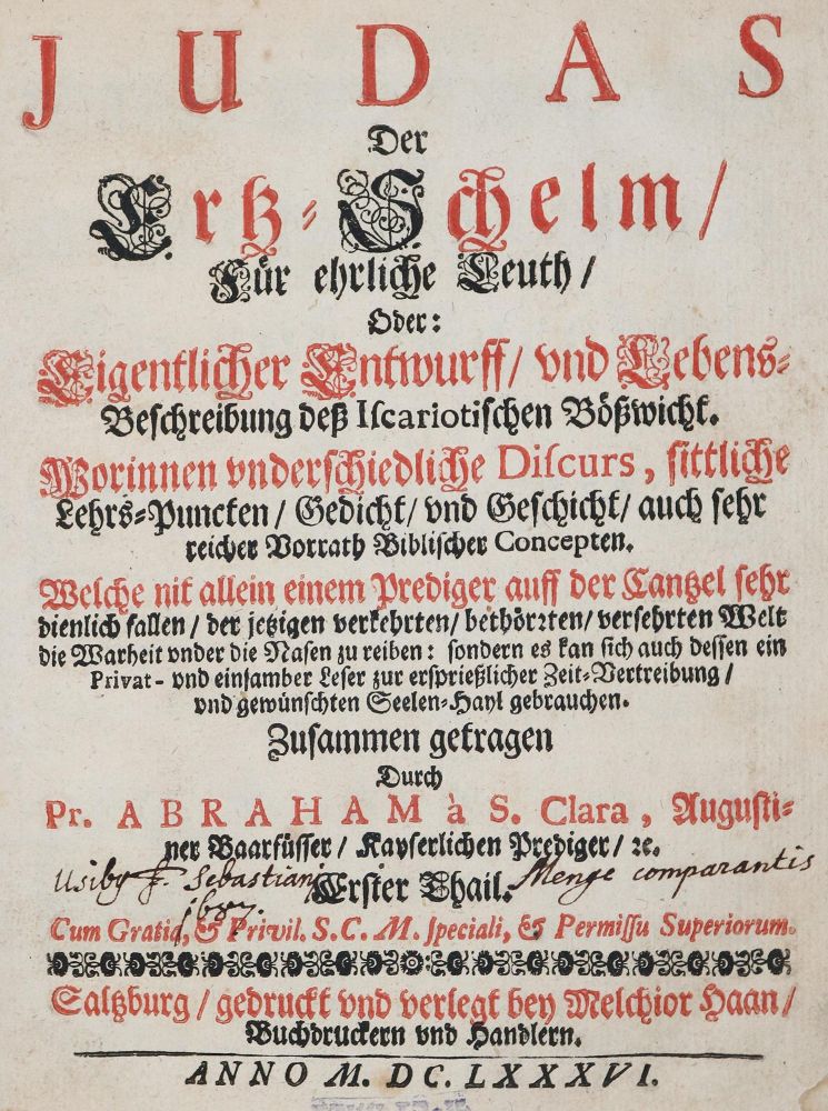 Große Abbildung Nr.1: 140-2 Abraham a Santa Clara (d.i. U.Megerle).: (Alte Drucke, Handschriften und Theologie)