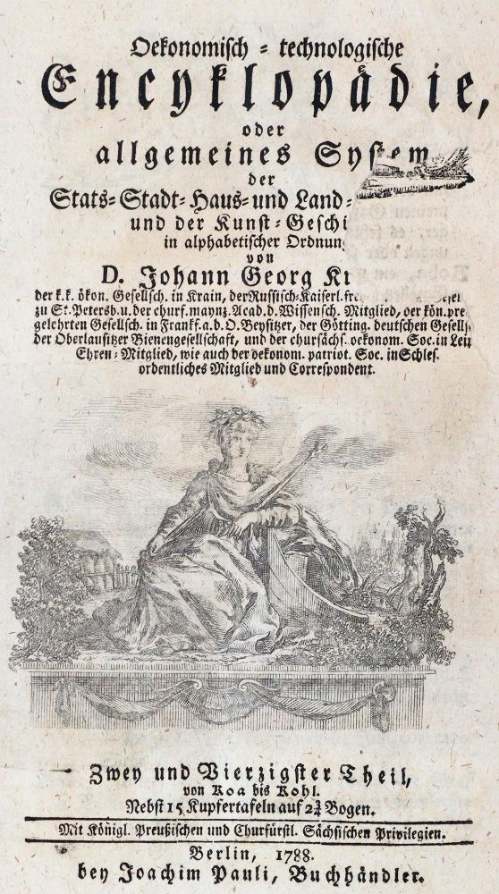 Große Abbildung Nr.1: 140-2013 Krünitz,J.G.: (Verschiedene Gebiete - Varia)