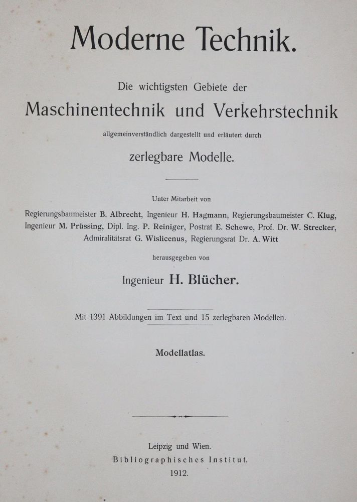 Große Abbildung Nr.1: 140-2019 Blücher,H.: (Verschiedene Gebiete - Varia, Maschinenbau)
