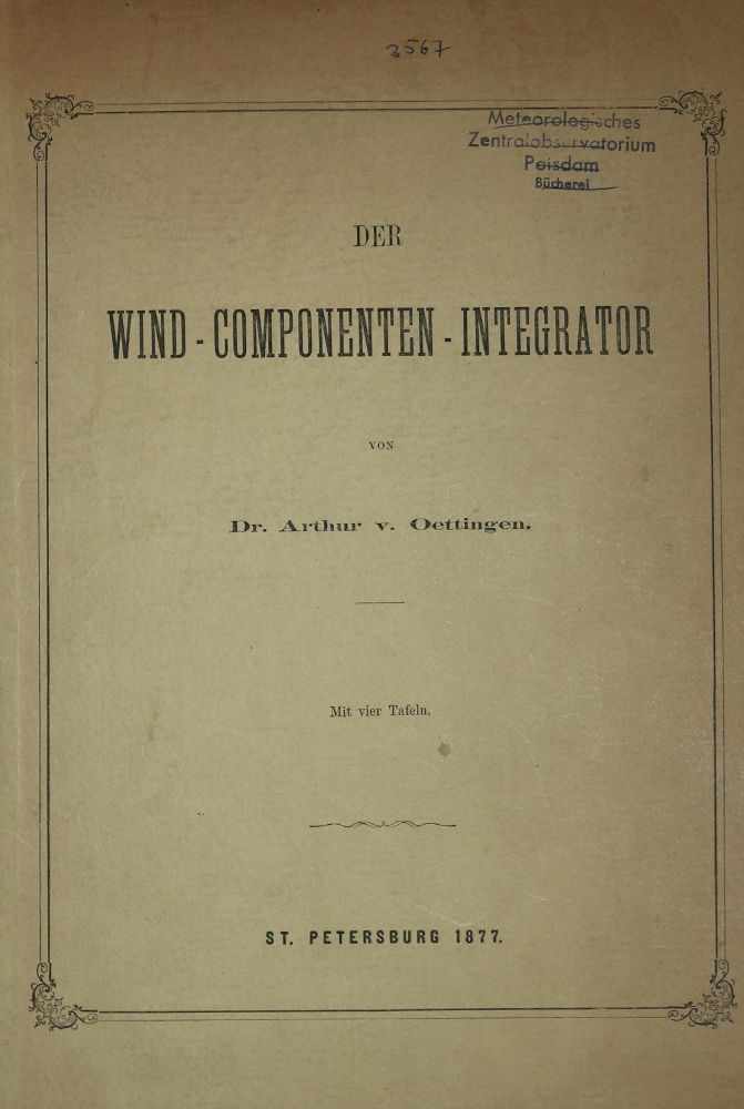 Große Abbildung Nr.1: 140-2037 Oettingen,A.v.: (Verschiedene Gebiete - Varia, Meteorologie)