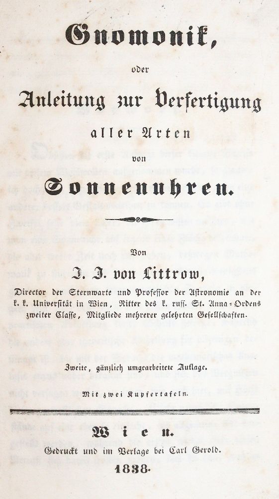 Große Abbildung Nr.1: 140-2068 Littrow,J.J.v.: (Verschiedene Gebiete - Varia, Sonnenuhren)