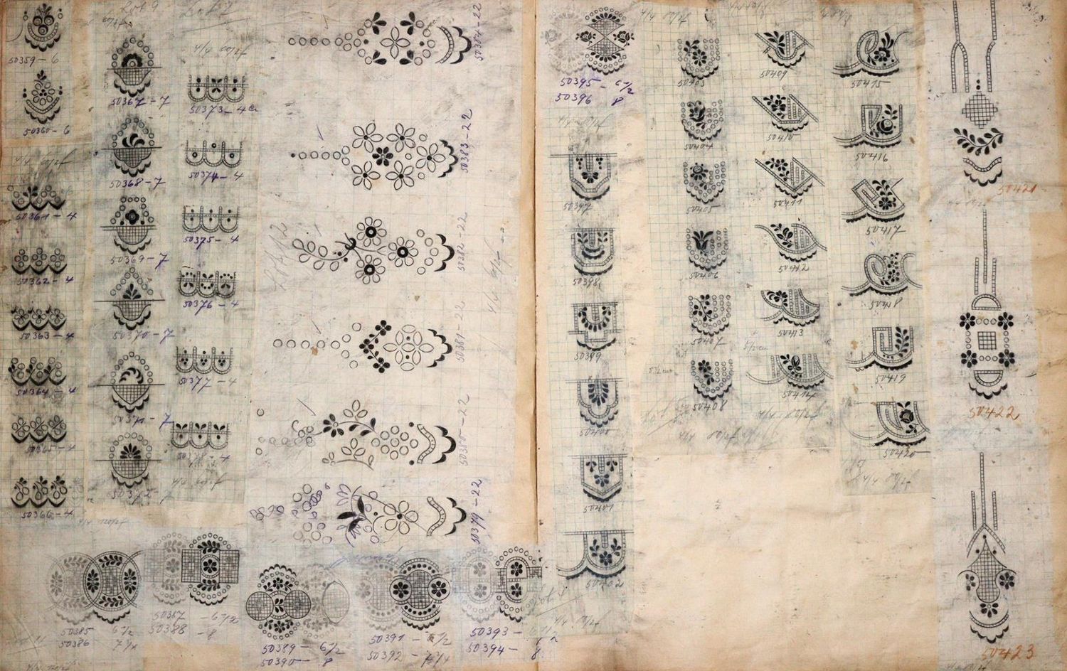 Große Abbildung Nr.8: 140-2073 Musterbuch.: (Verschiedene Gebiete - Varia, Textil)
