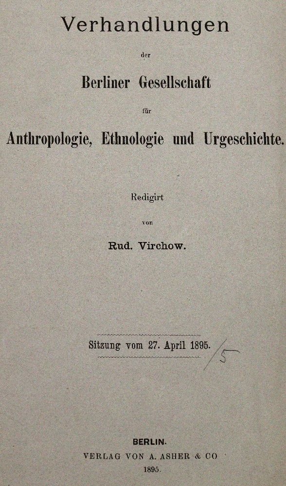 Große Abbildung Nr.1: 140-2078 Virchow,R. (Hrsg.).: (Verschiedene Gebiete - Varia)