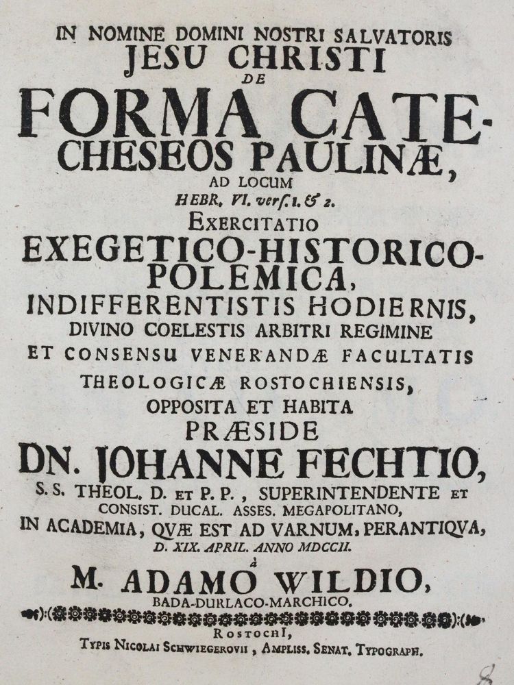 Große Abbildung Nr.36: 140-214 Fecht,J.: (Alte Drucke, Handschriften und Theologie)