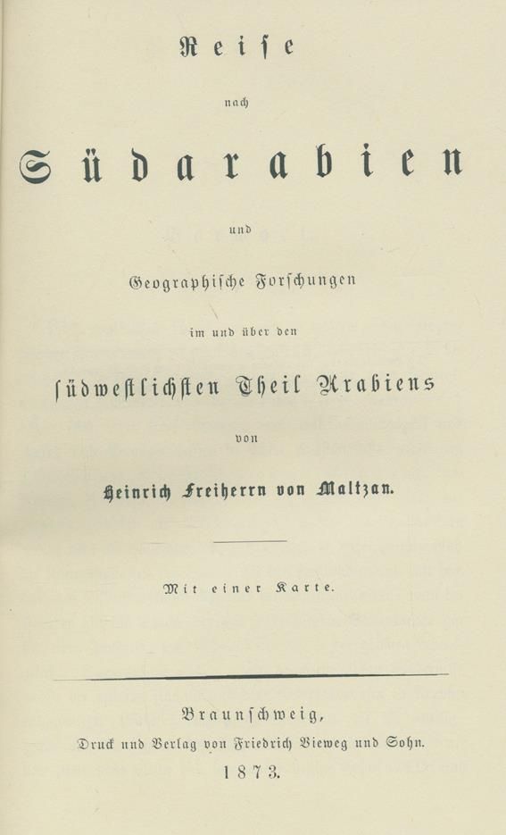 Große Abbildung Nr.1: 140-2155 Maltzan,H.v.: (Asien, Arabien)