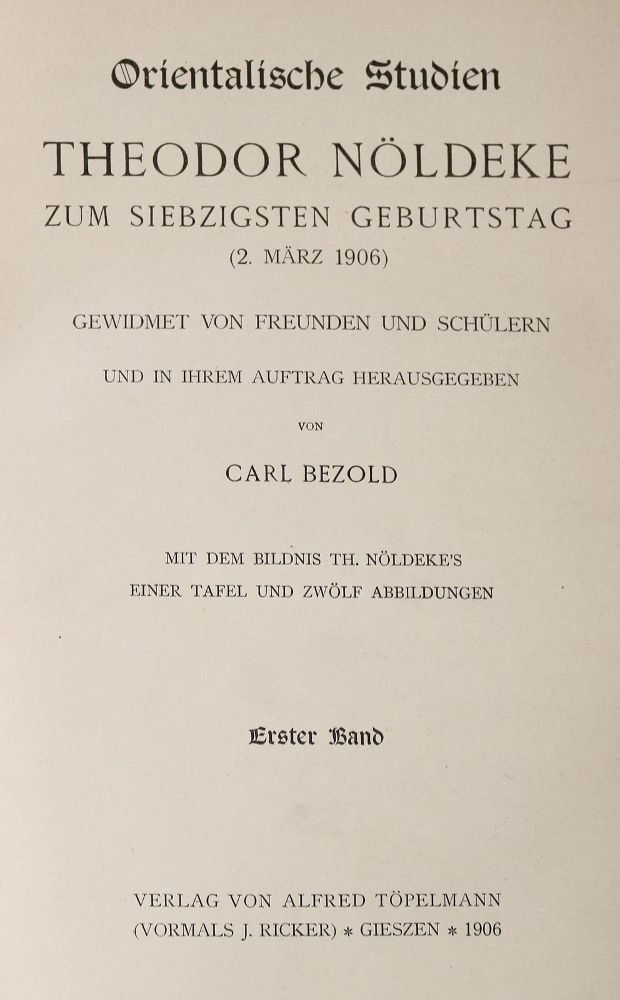 Große Abbildung Nr.2: 140-2202 Bezold,C.: (Asien, Nöldeke)