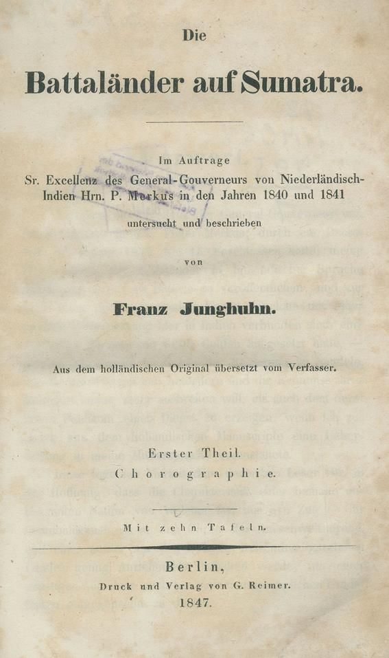 Große Abbildung Nr.1: 140-2215 Junghuhn,F.: (Asien, Sumatra)
