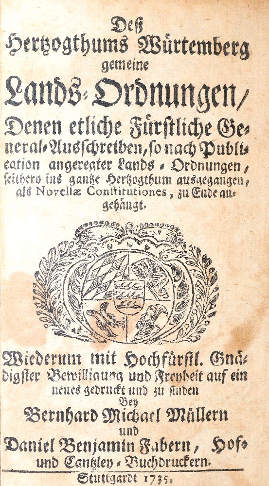 Große Abbildung Nr.1: 140-2241 Lands-Ordnungen,: (Deutschland, Baden-Württemberg)