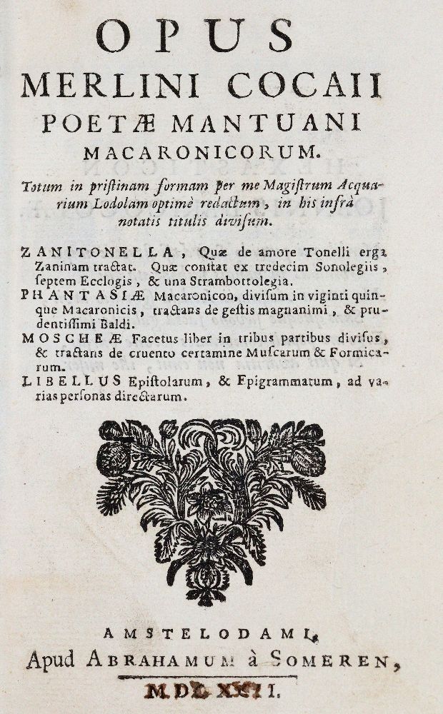Große Abbildung Nr.1: 140-225 Folengo,T. (Pseud.: M.Coc(c)aius).: (Alte Drucke, Handschriften und Theologie)