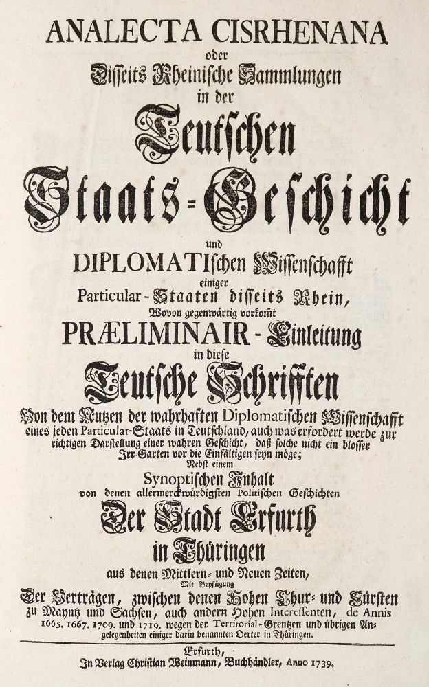 Große Abbildung Nr.1: 140-2271 Analecta Cisrhenana: (Deutschland, Erfurt)