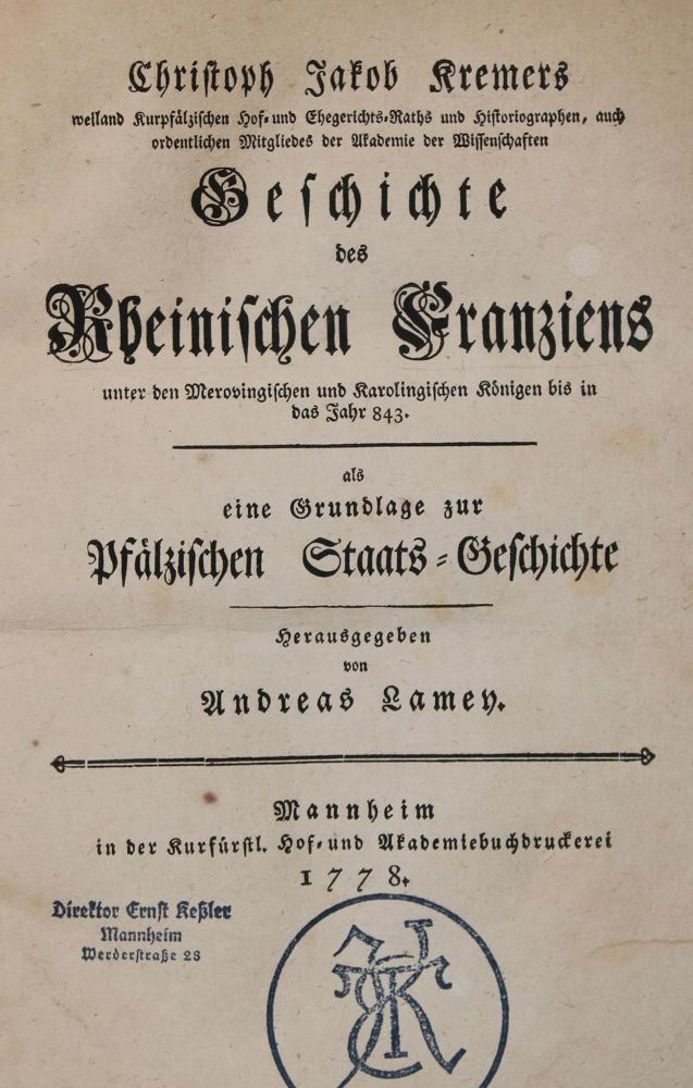 Große Abbildung Nr.1: 140-2352 Kremer,C.J.: (Deutschland, Pfalz)
